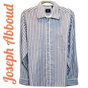 JOSEPH ABBOUD Long Sleeve Casual Button Up Striped Shirt, Size Medium.